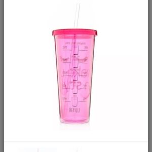 Pink Tumbler with Straw